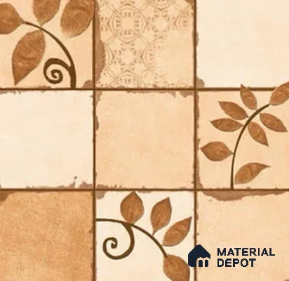 Patterned Wall & Floor Tile TL 07781 5327 1.31 ft x 1.31 ft Vitrified Matte Finish Tile - 11 mm | Suitable for Outdoor Parking, Terrace, Balcony | Pattern Alignment May Vary | 2-3 mm Spacer is Mandatory
