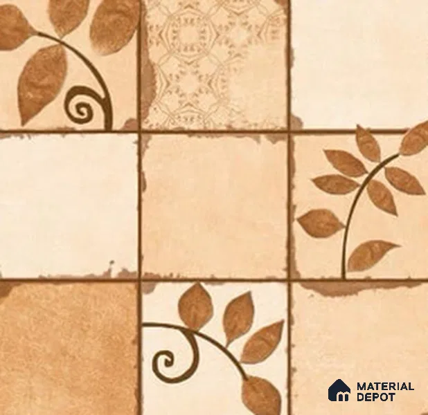 Patterned Wall & Floor Tile TL 07781 5327 1.31 ft x 1.31 ft Vitrified Matte Finish Tile - 11 mm | Suitable for Outdoor Parking, Terrace, Balcony | Pattern Alignment May Vary | 2-3 mm Spacer is Mandatory