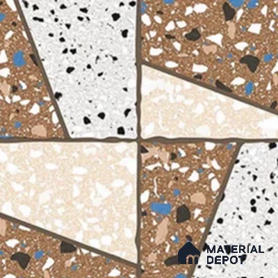 Terrazzo Parking Floor Tile TL 07764 177 1.31 ft x 1.31 ft Vitrified Matte Finish Tile - 11 mm | Suitable for Outdoor Parking, Bathroom, Balcony | Pattern Alignment May Vary | 2-3 mm Spacer is Mandatory