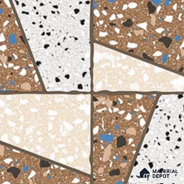 Terrazzo Parking Floor Tile TL 07764 177 1.31 ft x 1.31 ft Vitrified Matte Finish Tile - 11 mm | Suitable for Outdoor Parking, Bathroom, Balcony | Pattern Alignment May Vary | 2-3 mm Spacer is Mandatory