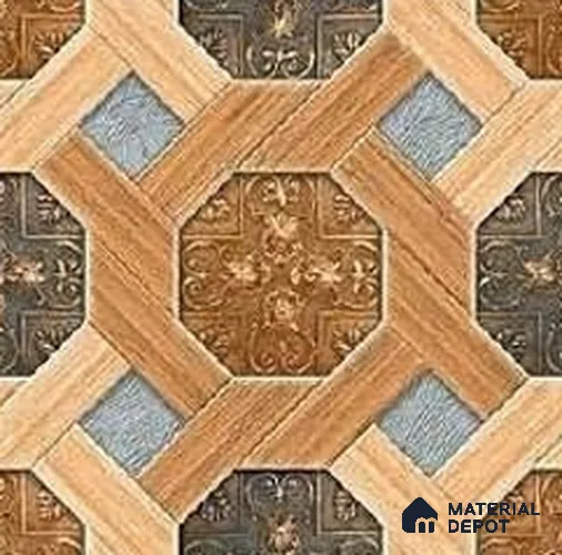 Punch Look Floor Tile TL 07759 P 1812 1.31 ft x 1.31 ft Vitrified Matte Finish Tile - 11 mm | Suitable for Outdoor Parking, Terrace, Balcony | Pattern Alignment May Vary | 2-3 mm Spacer is Mandatory