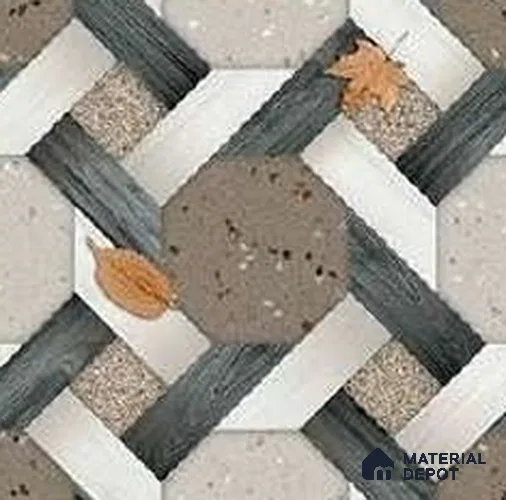 Punch Look Floor Tile TL 07760 P 1815 1.31 ft x 1.31 ft Vitrified Matte Finish Tile - 11 mm | Suitable for Outdoor Parking, Terrace, Balcony | Pattern Alignment May Vary | 2-3 mm Spacer is Mandatory