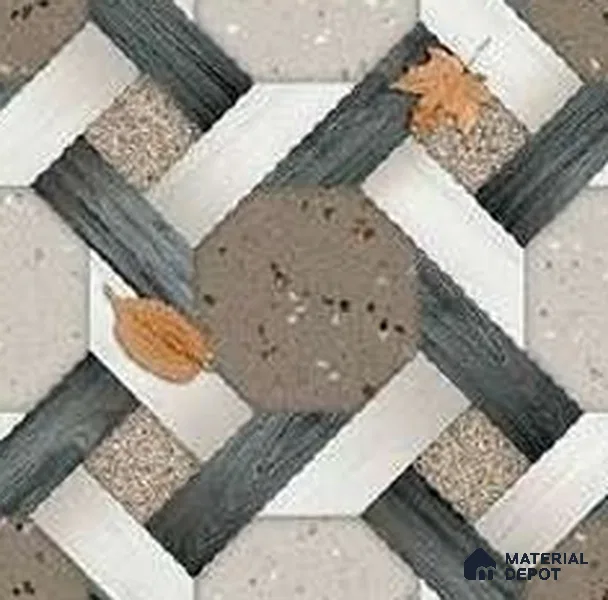 Punch Look Floor Tile TL 07760 P 1815 1.31 ft x 1.31 ft Vitrified Matte Finish Tile - 11 mm | Suitable for Outdoor Parking, Terrace, Balcony | Pattern Alignment May Vary | 2-3 mm Spacer is Mandatory