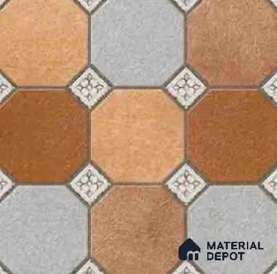Stone Look Floor Tile TL 07783 5329 1.31 ft x 1.31 ft Vitrified Matte Finish Tile - 11 mm | Suitable for Outdoor Parking, Terrace, Balcony | Pattern Alignment May Vary | 2-3 mm Spacer is Mandatory