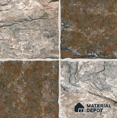 Stone Look Floor Tile TL 07782 5328 1.31 ft x 1.31 ft Vitrified Matte Finish Tile - 11 mm | Suitable for Outdoor Parking, Terrace, Balcony | Pattern Alignment May Vary | 2-3 mm Spacer is Mandatory