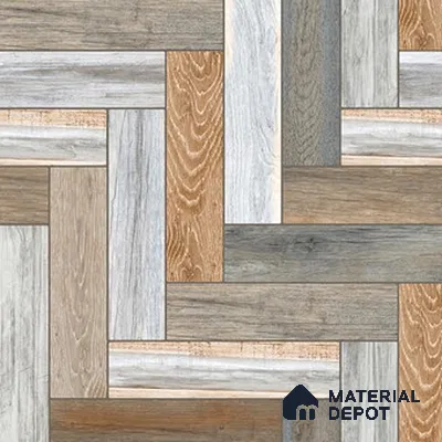 Wood Look Floor Tile TL 07786 6132 1.64 ft x 1.64 ft Vitrified Matte Finish Tile - 12 mm | Suitable for Outdoor Parking, Terrace, Balcony | Pattern Alignment May Vary | 2-3 mm Spacer is Mandatory