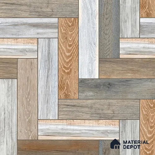 Wood Look Floor Tile TL 07786 6132 1.64 ft x 1.64 ft Vitrified Matte Finish Tile - 12 mm | Suitable for Outdoor Parking, Terrace, Balcony | Pattern Alignment May Vary | 2-3 mm Spacer is Mandatory