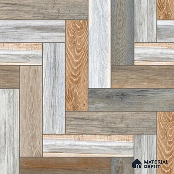 Wood Look Floor Tile TL 07786 6132 1.64 ft x 1.64 ft Vitrified Matte Finish Tile - 12 mm | Suitable for Outdoor Parking, Terrace, Balcony | Pattern Alignment May Vary | 2-3 mm Spacer is Mandatory