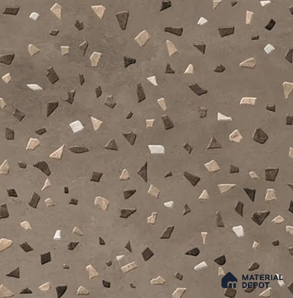 Terrazzo Floor Tile TL 07792 2301 1.64 ft x 1.64 ft Vitrified Matte Finish Tile - 12 mm |  Random 4 | Suitable for Outdoor Parking, Terrace, Balcony | Pattern Alignment May Vary | 2-3 mm Spacer is Mandatory