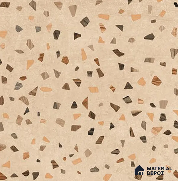 Terrazzo Floor Tile TL 07792 C 2305 1.64 ft x 1.64 ft Vitrified Matte Finish Tile - 12 mm | Random 4 | Suitable for Outdoor Parking, Terrace, Balcony | Pattern Alignment May Vary | 2-3 mm Spacer is Mandatory
