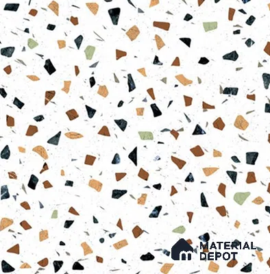 Terrazzo Floor Tile TL 07792 B 2303 1.64 ft x 1.64 ft Vitrified Matte Finish Tile - 12 mm |  Random 4 | Suitable for Outdoor Parking, Terrace, Balcony | Pattern Alignment May Vary | 2-3 mm Spacer is Mandatory