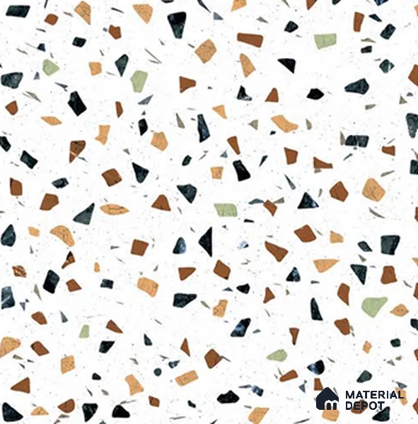 Terrazzo Floor Tile TL 07792 B 2303 1.64 ft x 1.64 ft Vitrified Matte Finish Tile - 12 mm |  Random 4 | Suitable for Outdoor Parking, Terrace, Balcony | Pattern Alignment May Vary | 2-3 mm Spacer is Mandatory