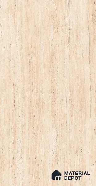 Stone Look Floor & Wall Tile TL 07802 B Roman Travnetine Beige 4 ft x 2 ft Vitrified Glossy Finish Tile - 9 mm | Random 3 | Suitable for Living Room, Bedroom, Bathroom & Kitchen