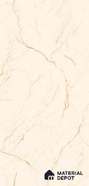 Marble Look Floor & Wall Tile TL 07804 Alaska Crema 4 ft x 2 ft Vitrified Glossy Finish Tile - 9 mm | Random 3 | Suitable for Living Room, Bedroom, Bathroom & Kitchen