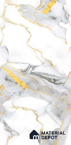Marble Look Floor & Wall Tile TL 07821 Golden Em 114 4 ft x 2 ft Vitrified Glossy Finish Tile - 9 mm |  Random 3 | Suitable for Living Room, Bedroom, Bathroom & Kitchen