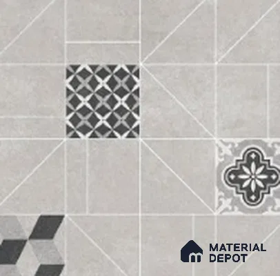 Moroccan Look Wall & Floor Tile TL 07748 B 401 HL 2 ft x 2 ft Vitrified Matte Finish Tile - 9 mm | Random Design | Suitable For Courtyard, Balcony, Corridor | Please Expect a Slight Variation of Pattern
