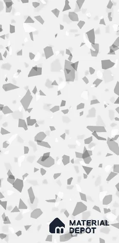 Terrazzo Floor & Wall Tile TL 07815 B Trusty Chip Grey 4 ft x 2 ft Vitrified Glossy Finish Tile - 9 mm |  Random 3 | Suitable for Living Room, Bedroom, Bathroom & Kitchen