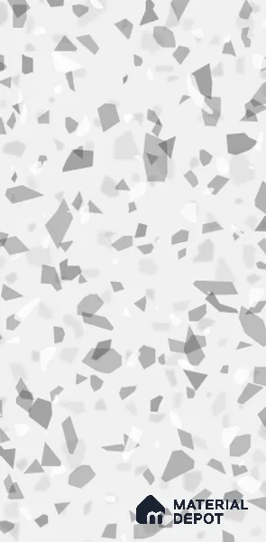 Terrazzo Floor & Wall Tile TL 07815 B Trusty Chip Grey 4 ft x 2 ft Vitrified Glossy Finish Tile - 9 mm | Random 3 | Suitable for Living Room, Bedroom, Bathroom & Kitchen