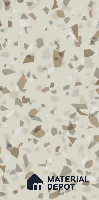 Terrazzo Floor & Wall Tile TL 07815 C Trusty Chip Natural 4 ft x 2 ft Vitrified Glossy Finish Tile - 9 mm |  Random 3 | Suitable for Living Room, Bedroom, Bathroom & Kitchen