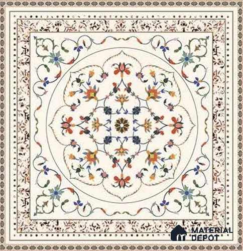 Moroccan Look Floor Tile TL 07798 Decora 08 2 ft x 2 ft Vitrified Matte Finish Tile - 12 mm |  Random 2 | Suitable for Corridor, Courtyard, Balcony | Please Expect a Slight Variation of Pattern