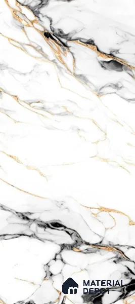 Marble Look Floor & Wall Tile TL 07740 B Lighting Golden 4 ft x 2 ft Vitrified Glossy Finish Tile - 9 mm | Random 3 | Suitable for Living Room, Bedroom, Bathroom & Kitchen