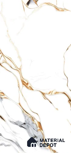 Marble Look Floor & Wall Tile TL 07740 Golden Galaxy 4 ft x 2 ft Vitrified Glossy Finish Tile - 9 mm |  Random 3 | Suitable for Living Room, Bedroom, Bathroom & Kitchen