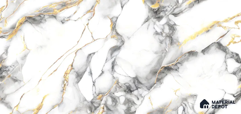 Marble Look Wall & Floor Tile TL 10004 El Sp-9019 4 ft x 2 ft Vitrified Glossy Finish Tile - 9 mm | Suitable for Living Room, Bedroom, Bathroom & Kitchen