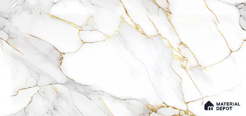 Marble Look Wall & Floor Tile TL 10002 El Sp-9011 4 ft x 2 ft Vitrified Glossy Finish Tile - 9 mm | Suitable for Living Room, Bedroom, Bathroom & Kitchen