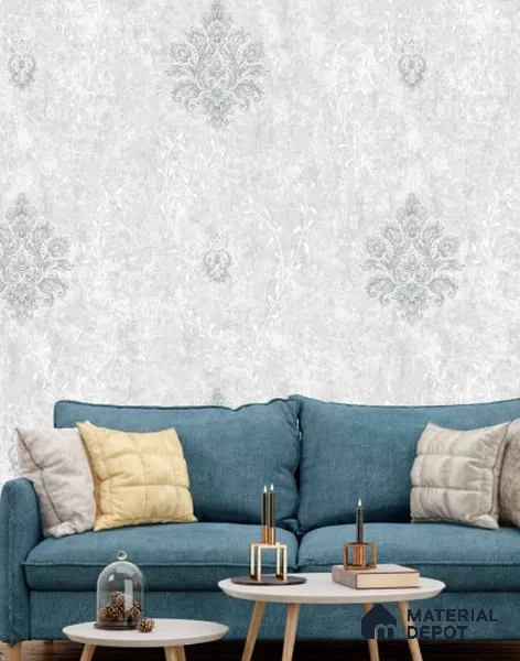 210326 | 10 Meter x 21 Inches Damask Look Wallpaper - 57.41 Sq. Ft. | Minimum 15% wastage during installation