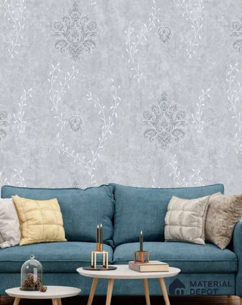 210327 | 10 Meter x 21 Inches Damask Look Wallpaper - 57.41 Sq. Ft. | Minimum 15% wastage during installation