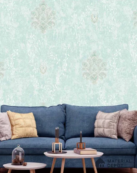210328 | 10 Meter x 21 Inches Damask Look Wallpaper - 57.41 Sq. Ft. | Minimum 15% wastage during installation
