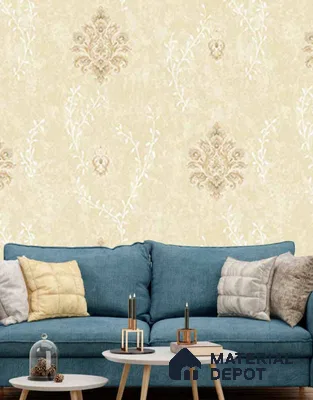 210329 | 10 Meter x 21 Inches Damask Look Wallpaper - 57.41 Sq. Ft. | Minimum 15% wastage during installation