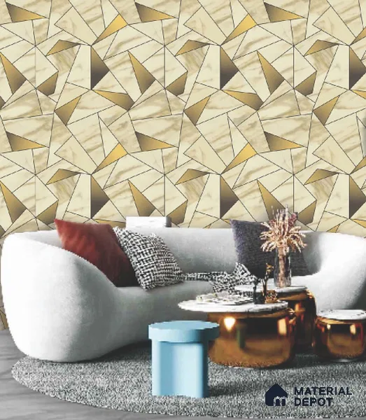 228101 | 10 Meter x 21 Inches Geometric Look Wallpaper - 57.41 Sq. Ft. | Minimum 15% wastage during installation