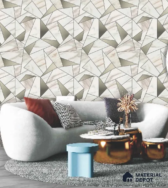 228102 | 10 Meter x 21 Inches Geometric Look Wallpaper - 57.41 Sq. Ft. | Minimum 15% wastage during installation