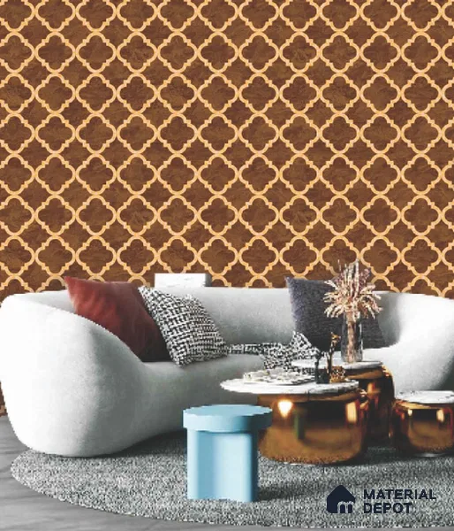 228112 | 10 Meter x 21 Inches Geometric Look Wallpaper - 57.41 Sq. Ft. | Minimum 15% wastage during installation