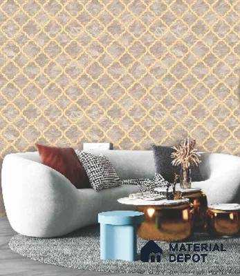 228115 | 10 Meter x 21 Inches Geometric Look Wallpaper - 57.41 Sq. Ft. | Minimum 15% wastage during installation