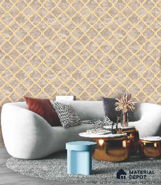 228115 | 10 Meter x 21 Inches Geometric Look Wallpaper - 57.41 Sq. Ft. | Minimum 15% wastage during installation