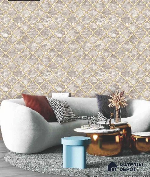228116 | 10 Meter x 21 Inches Geometric Look Wallpaper - 57.41 Sq. Ft. | Minimum 15% wastage during installation