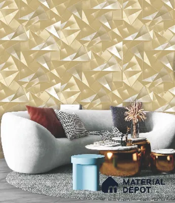 228117 | 10 Meter x 21 Inches Geometric Look Wallpaper - 57.41 Sq. Ft. | Minimum 15% wastage during installation