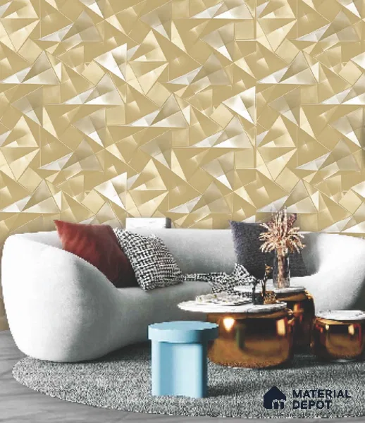 228117 | 10 Meter x 21 Inches Geometric Look Wallpaper - 57.41 Sq. Ft. | Minimum 15% wastage during installation