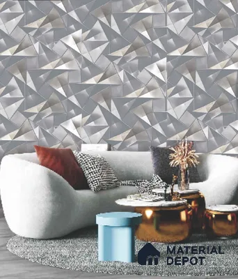 228118 | 10 Meter x 21 Inches Geometric Look Wallpaper - 57.41 Sq. Ft. | Minimum 15% wastage during installation