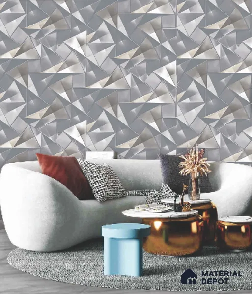 228118 | 10 Meter x 21 Inches Geometric Look Wallpaper - 57.41 Sq. Ft. | Minimum 15% wastage during installation