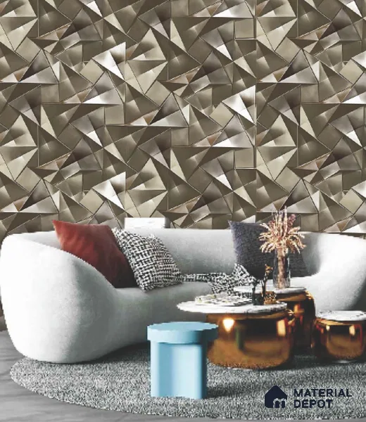 228119 | 10 Meter x 21 Inches Geometric Look Wallpaper - 57.41 Sq. Ft. | Minimum 15% wastage during installation