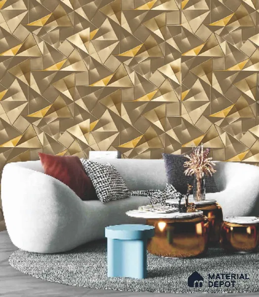 228120 | 10 Meter x 21 Inches Geometric Look Wallpaper - 57.41 Sq. Ft. | Minimum 15% wastage during installation