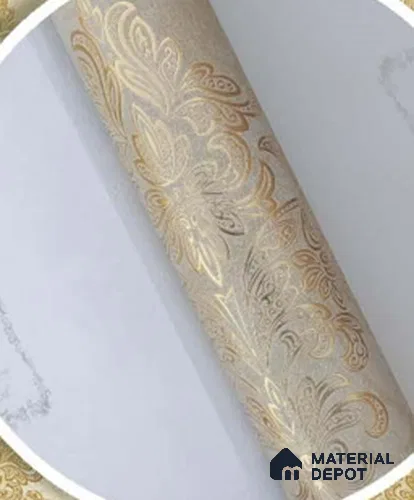 228122 | 10 Meter x 21 Inches Damask Look Wallpaper - 57.41 Sq. Ft. | Minimum 15% wastage during installation