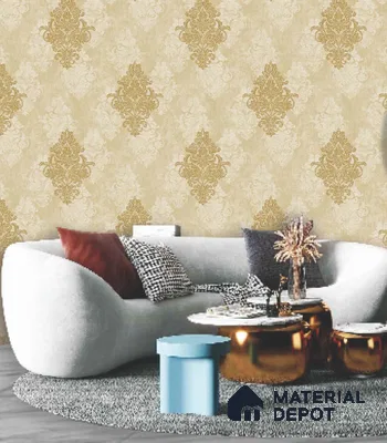 228122 | 10 Meter x 21 Inches Damask Look Wallpaper - 57.41 Sq. Ft. | Minimum 15% wastage during installation