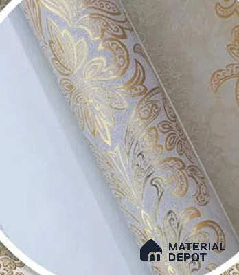228123 | 10 Meter x 21 Inches Damask Look Wallpaper - 57.41 Sq. Ft. | Minimum 15% wastage during installation