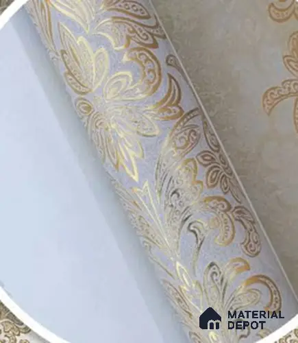 228123 | 10 Meter x 21 Inches Damask Look Wallpaper - 57.41 Sq. Ft. | Minimum 15% wastage during installation