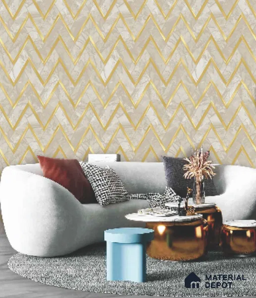 228129 | 10 Meter x 21 Inches Patterned Look Wallpaper - 57.41 Sq. Ft. | Minimum 15% wastage during installation