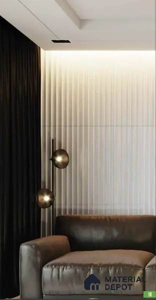 Reversal 60 3 ft x 1 ft Fluted Panels Series Concrete Panel - 18 mm
